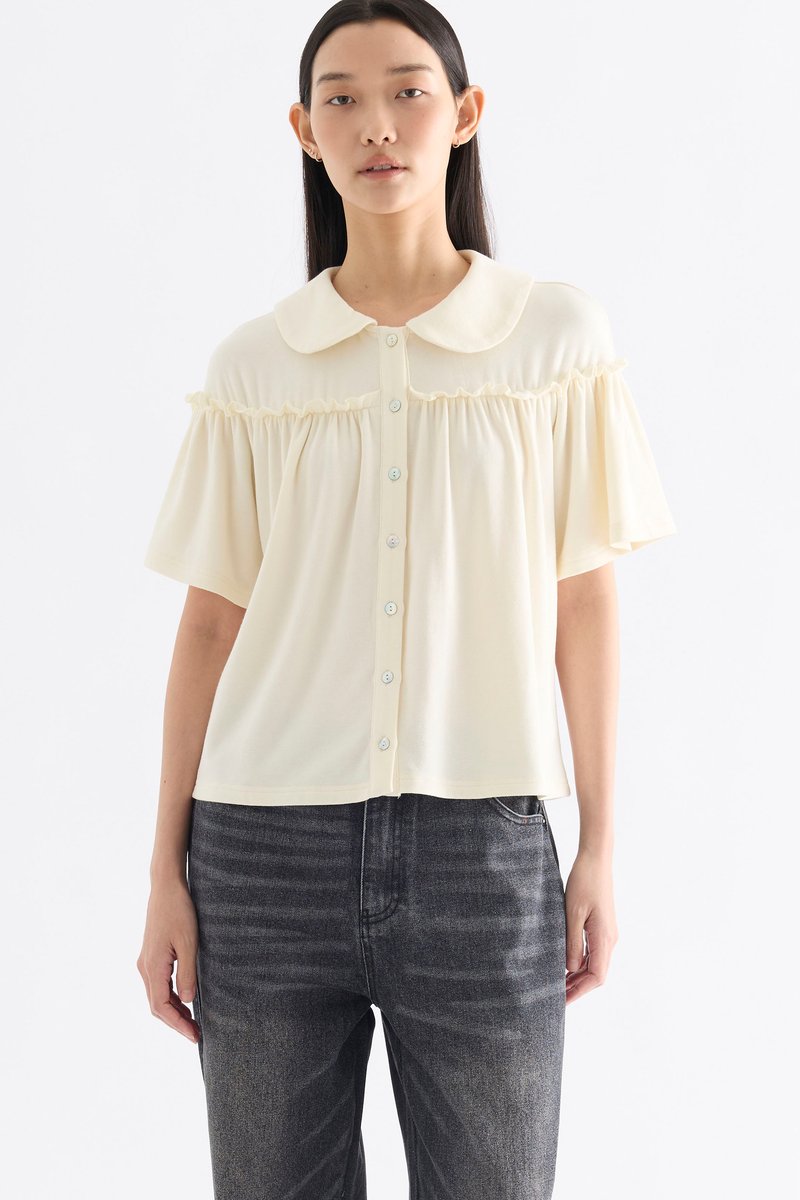 Alani Soft Knit Ruffle Shirt