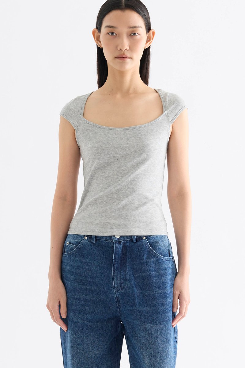 Edith Square Neck Cap Sleeve Top