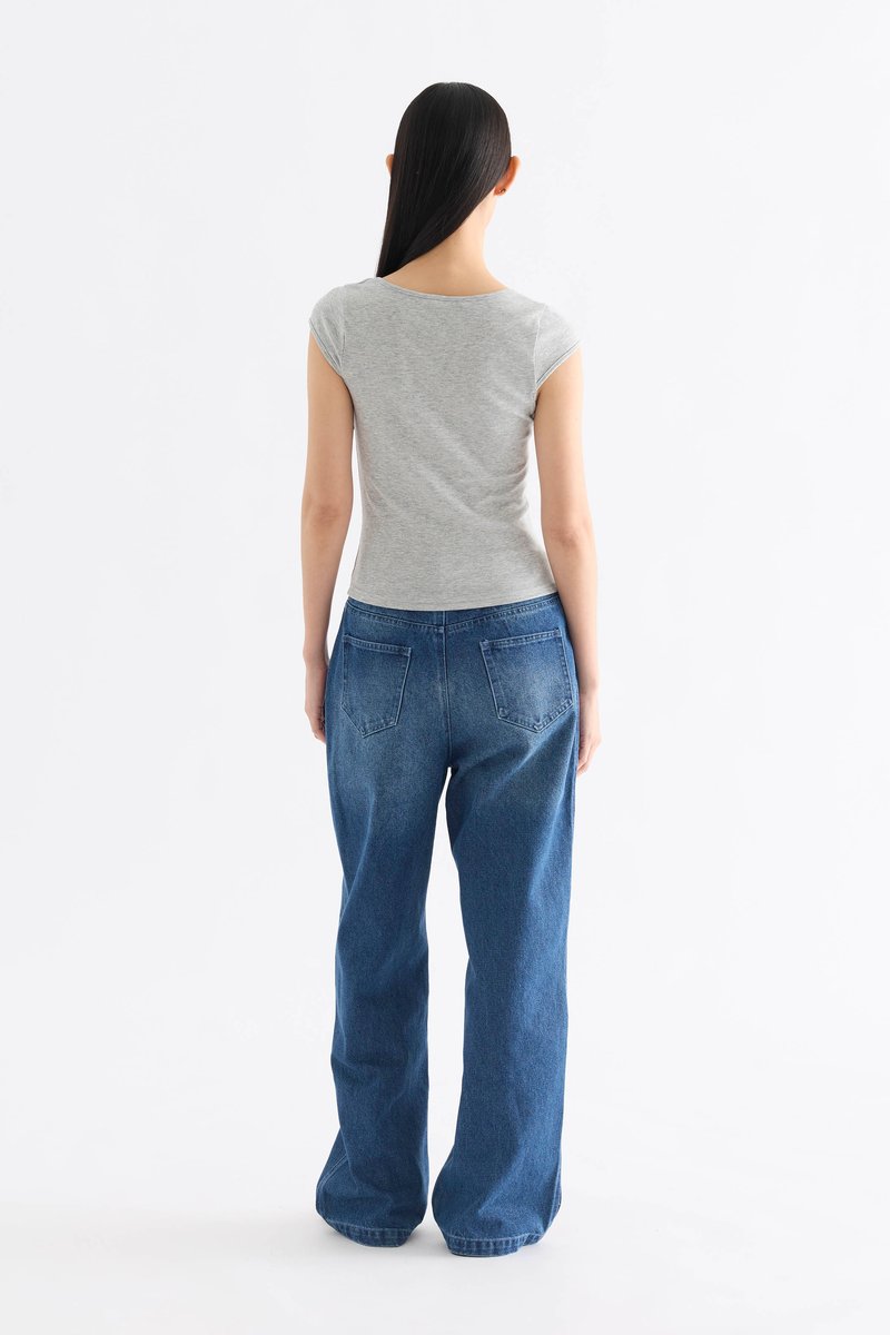 Edith Square Neck Cap Sleeve Top