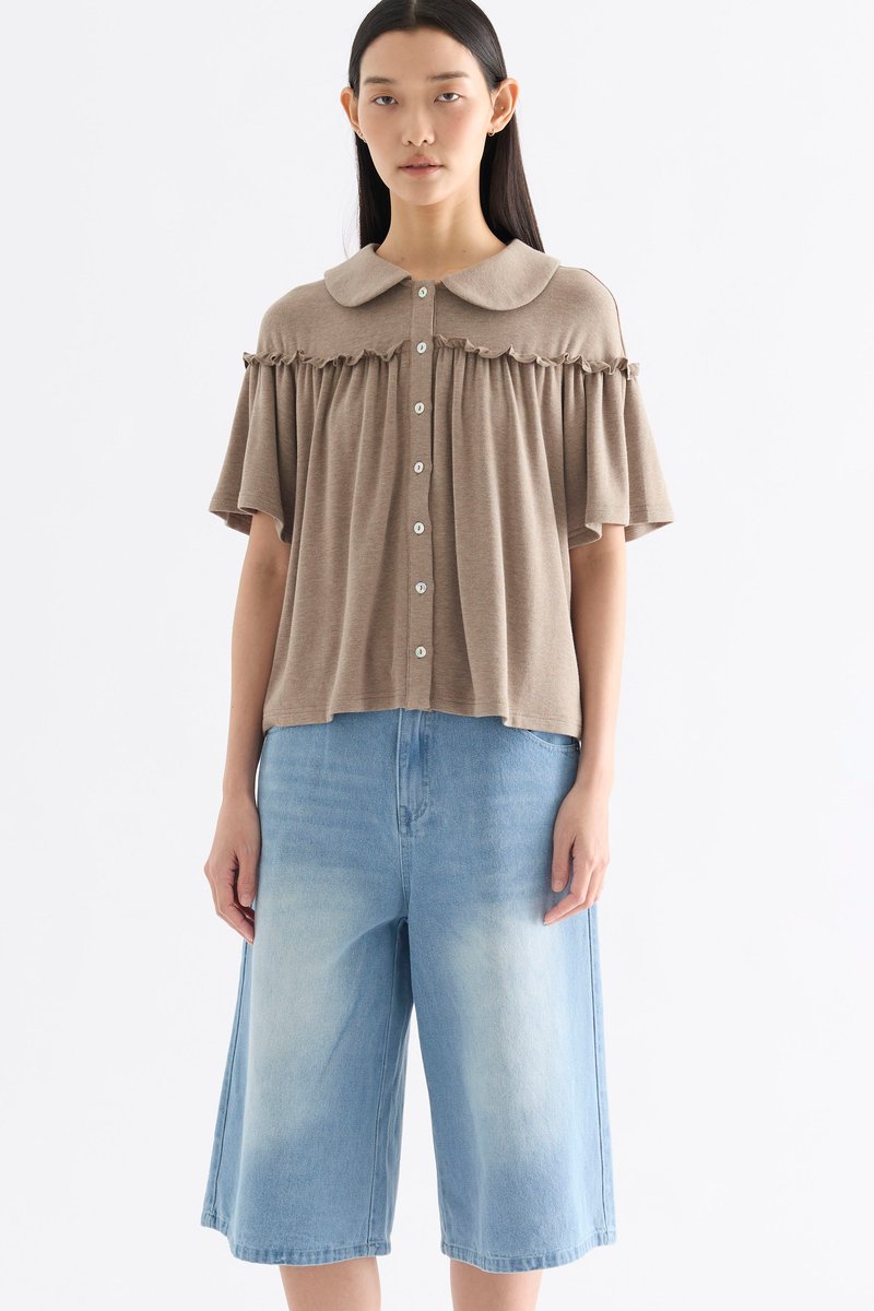 Alani Soft Knit Ruffle Shirt