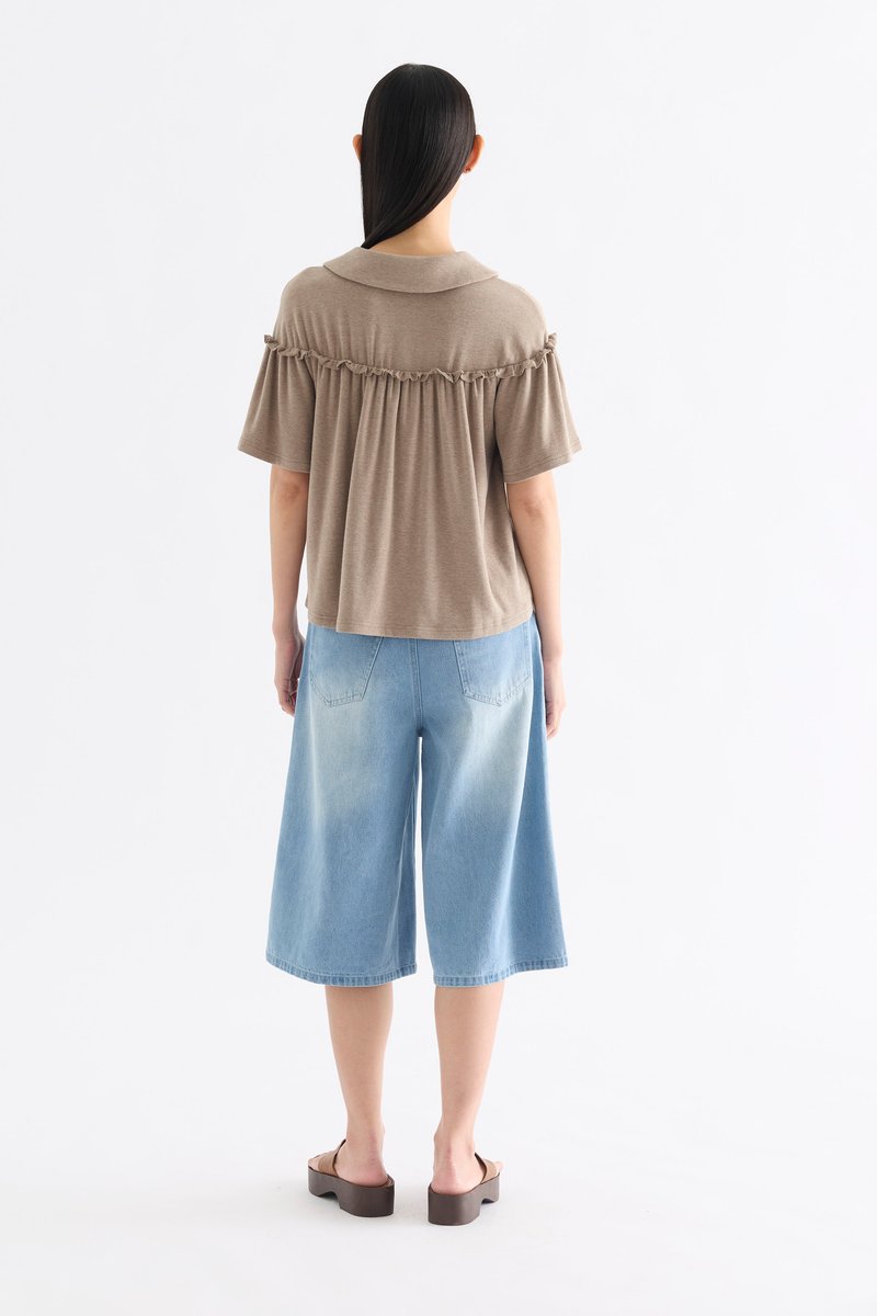 Alani Soft Knit Ruffle Shirt