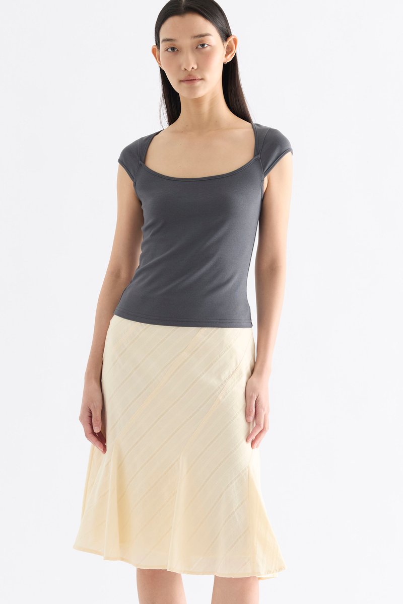 Edith Square Neck Cap Sleeve Top