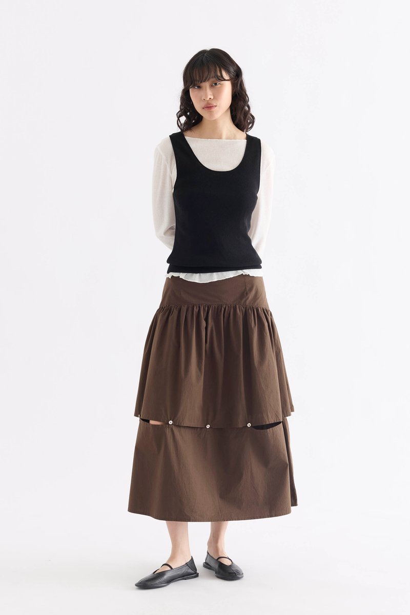 Ciara Mid-Rise Tiered Skirt