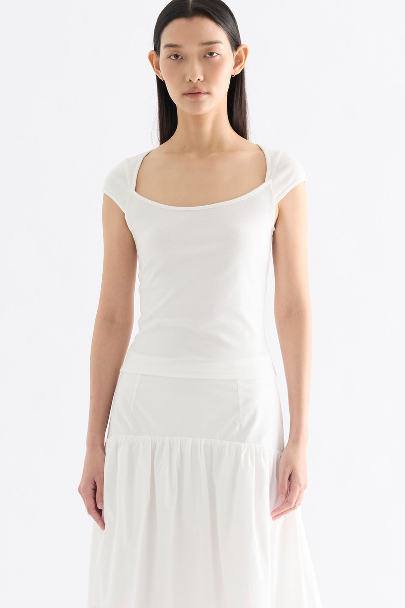 Edith Square Neck Cap Sleeve Top