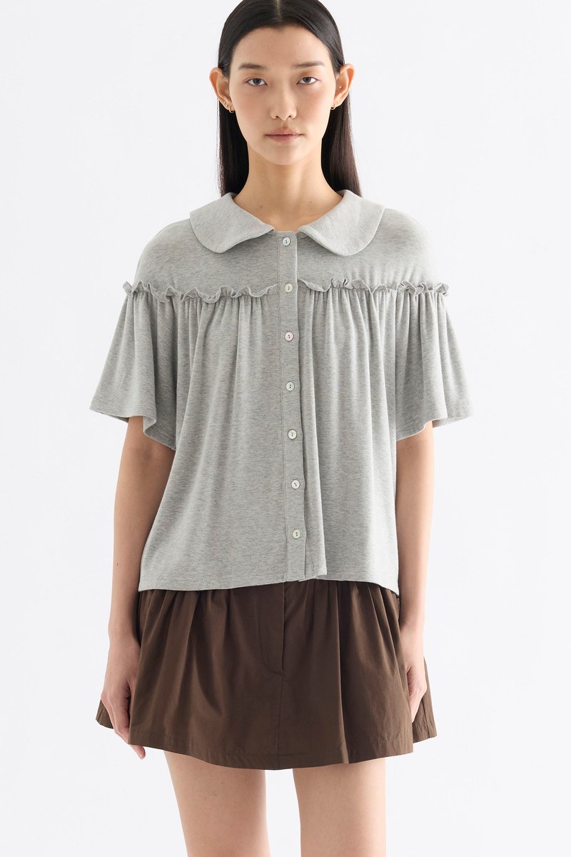 Alani Soft Knit Ruffle Shirt