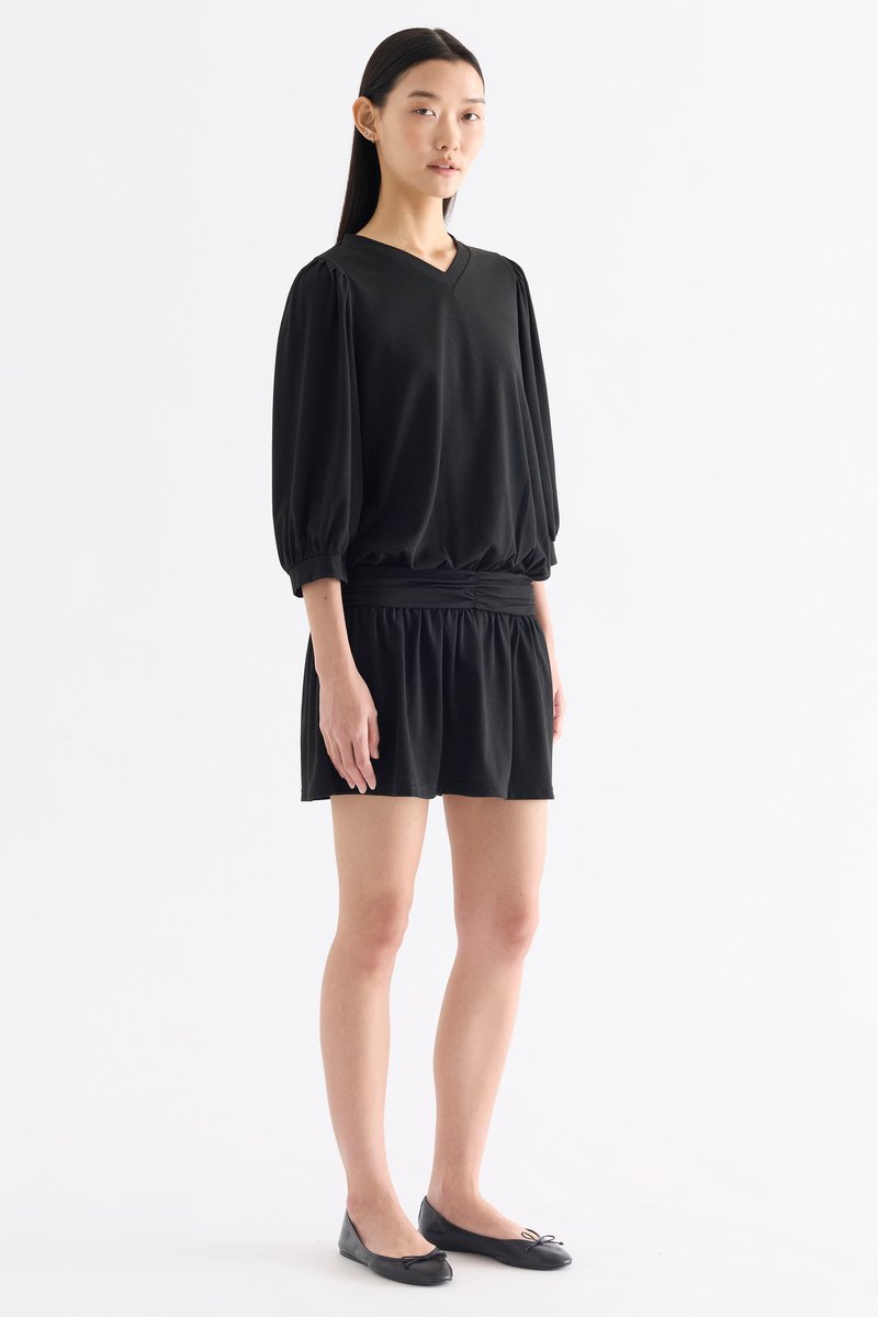 Arya Gathered Drop Waist Dress