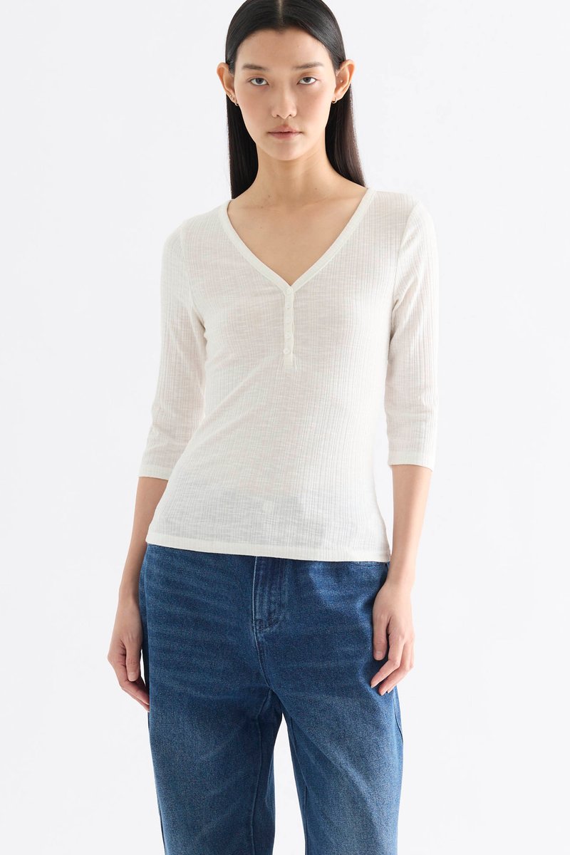 Evie Half Button Long Sleeve Top