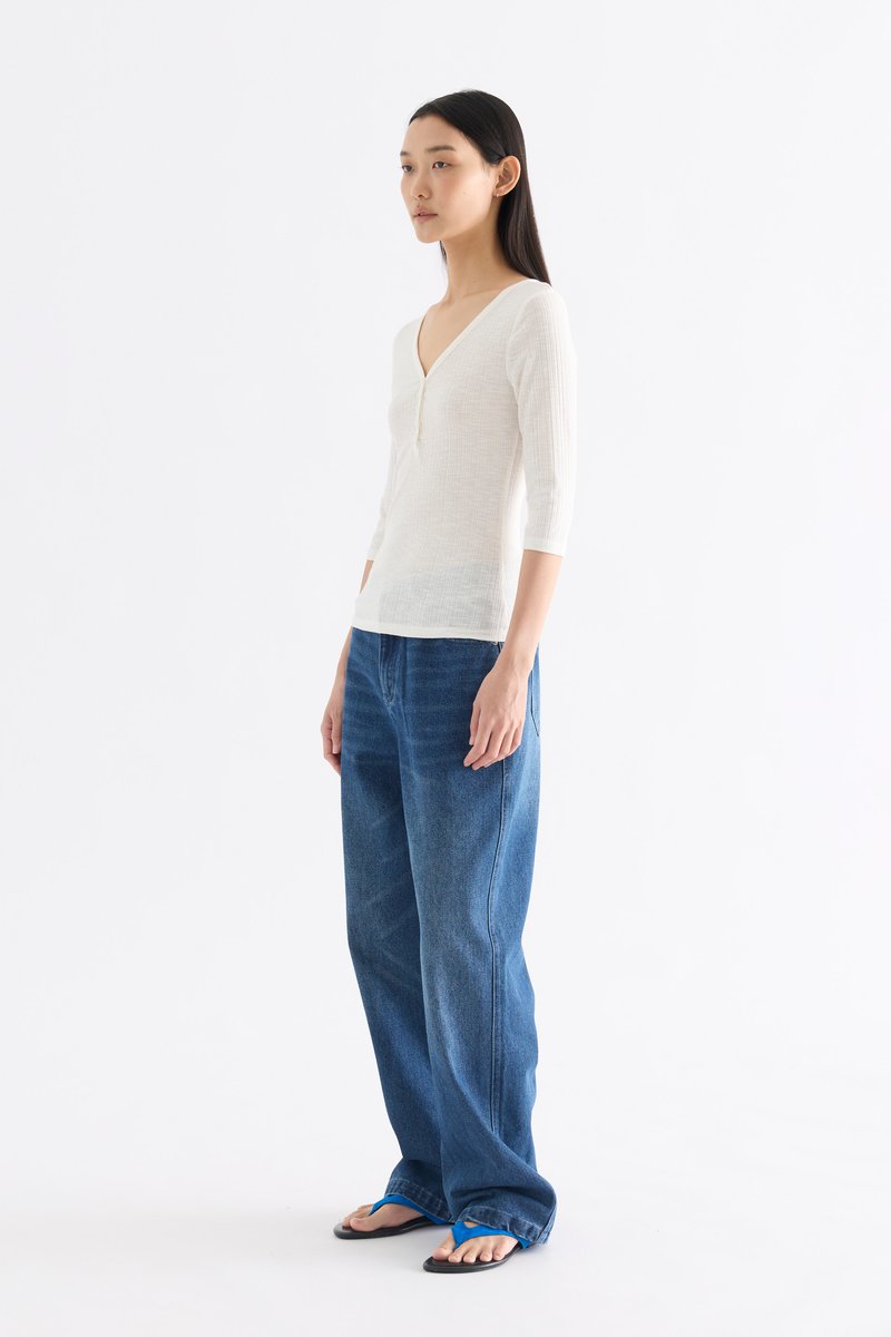 Evie Half Button Long Sleeve Top