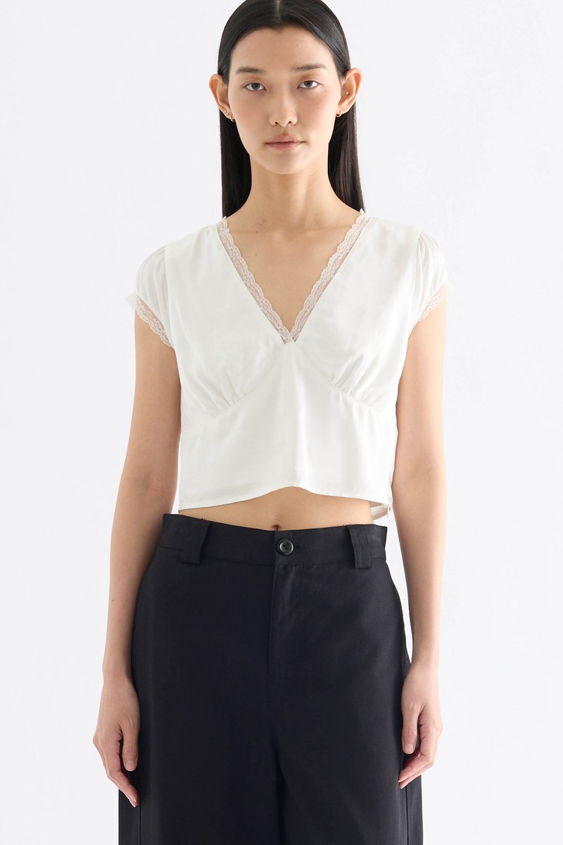 Gracie Lace V Neck Top