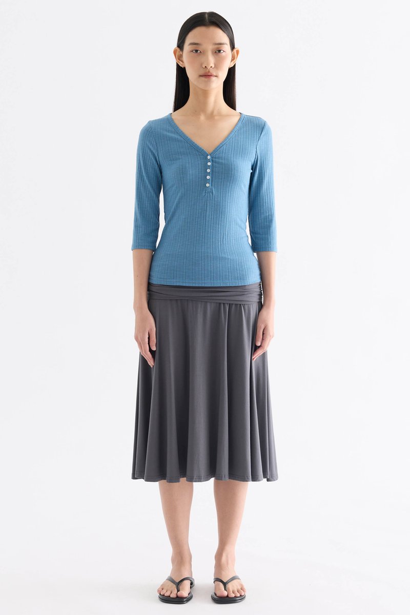 Evie Half Button Long Sleeve Top