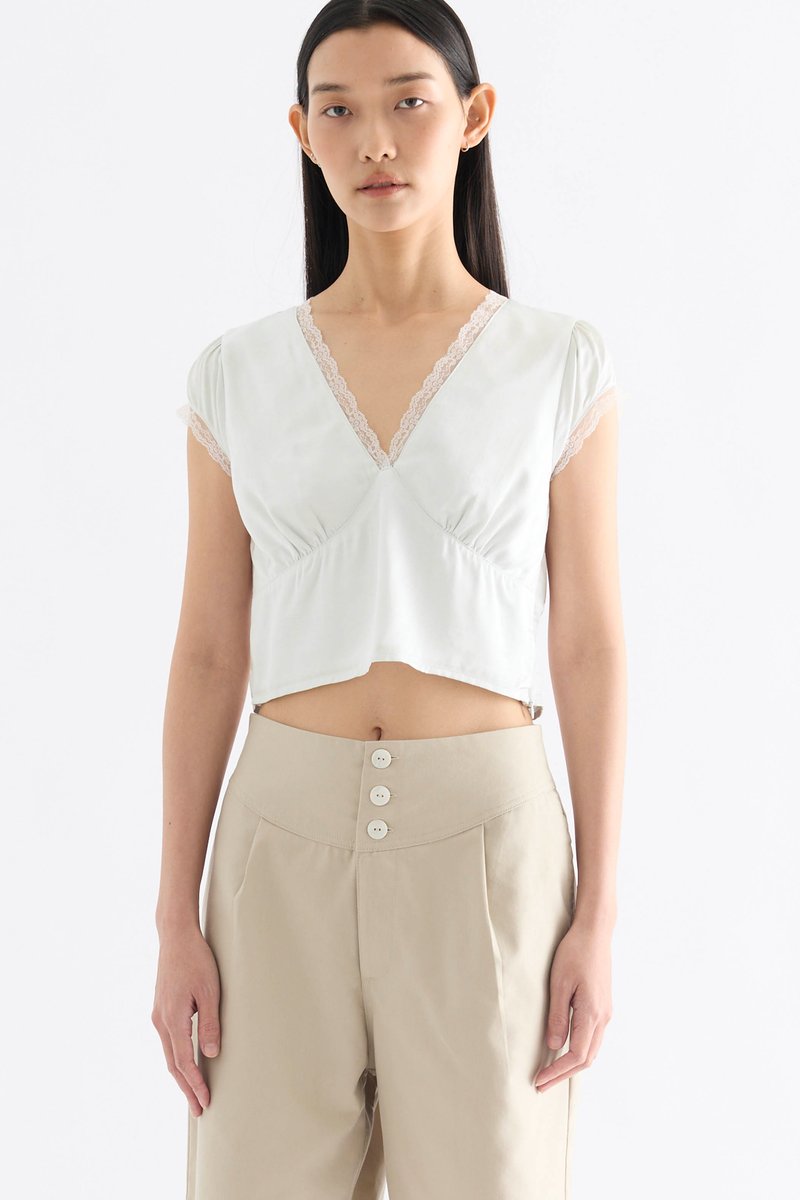 Gracie Lace V Neck Top