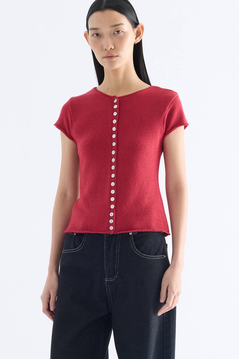 Kelyn Button-Down Knit Top