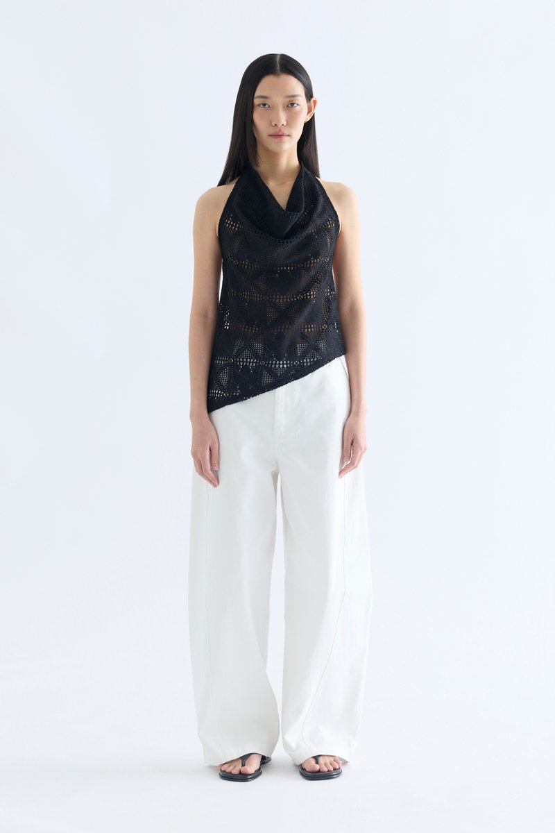 Nelle Lace Cowl Halter Top