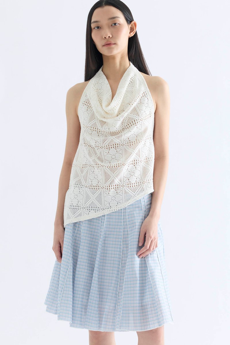 Nelle Lace Cowl Halter Top