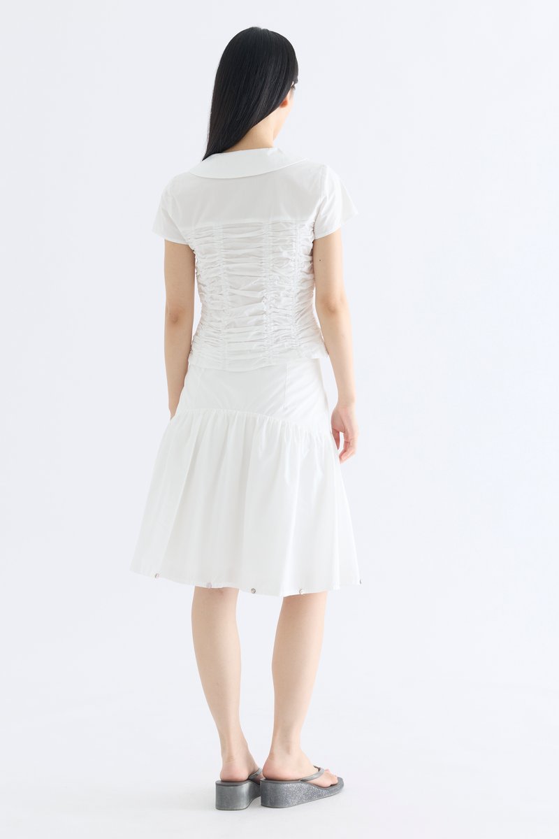 Josie Peterpan-Collar Ruch Blouse