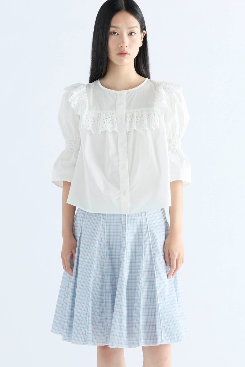 Anne Broderie Yoke Blouse