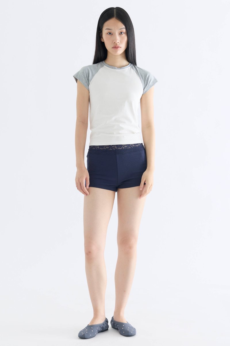Lace Trim Micro Shorts