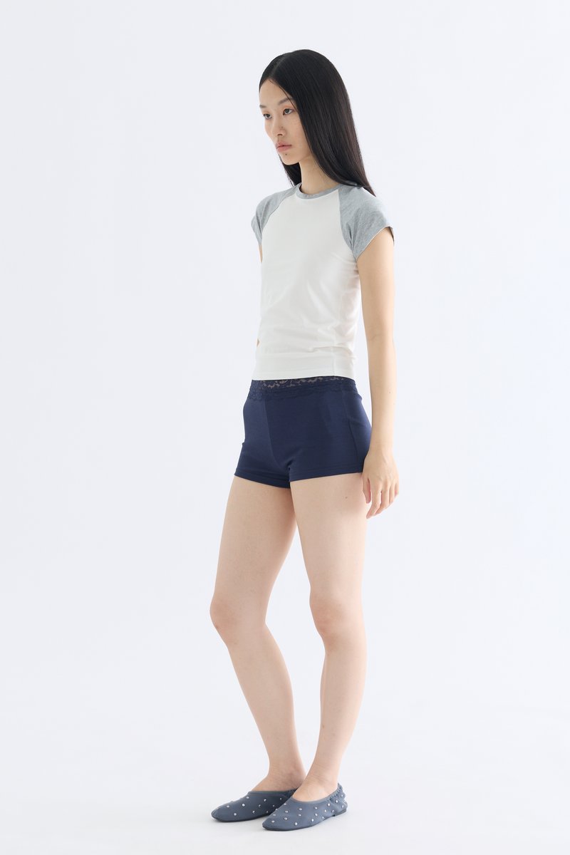 Lace Trim Micro Shorts