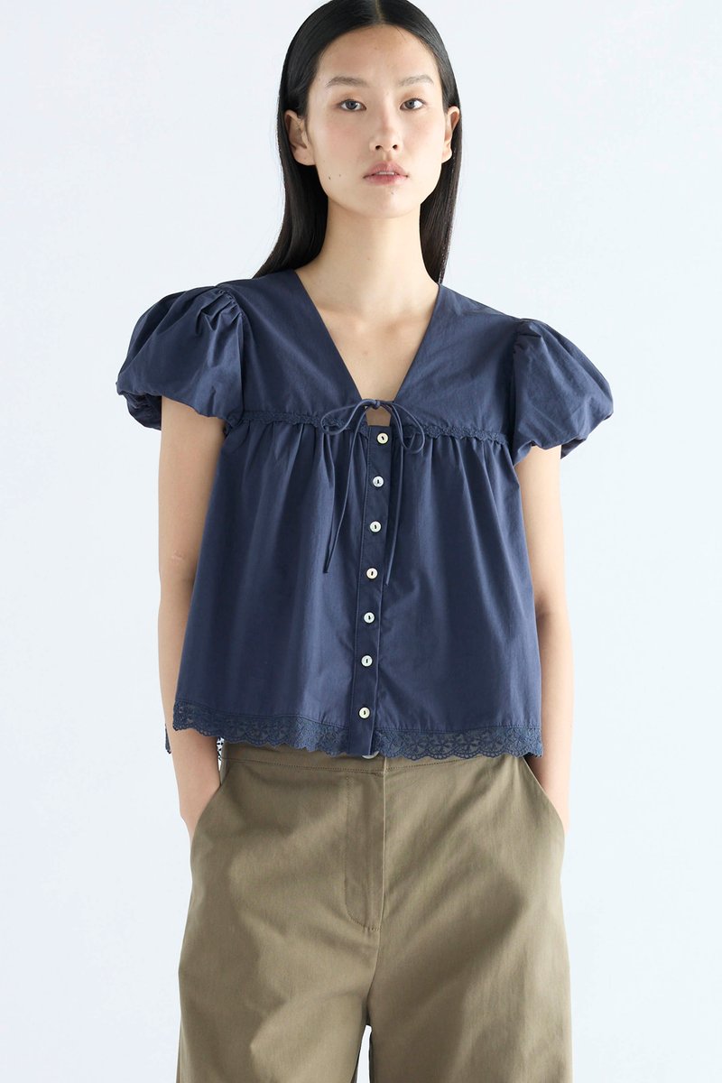 Bea Lace Trim Babydoll Top