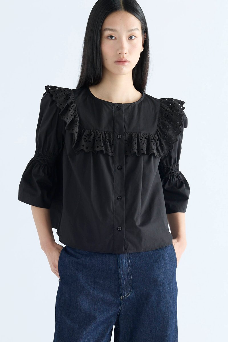Anne Broderie Yoke Blouse
