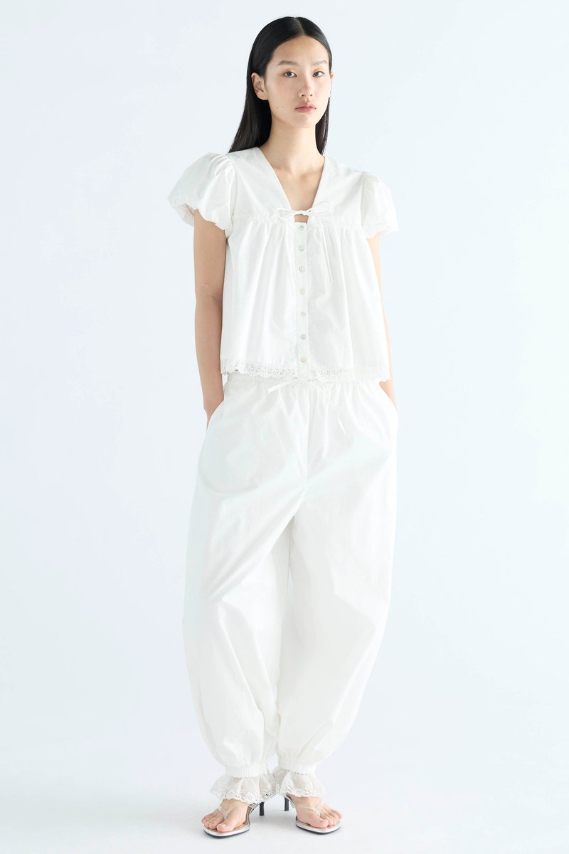Lumi Lace Trim Relaxed Pants