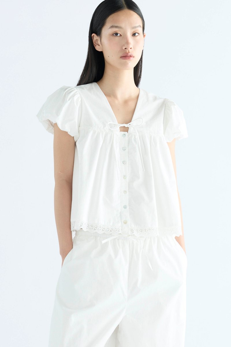 Bea Lace Trim Babydoll Top