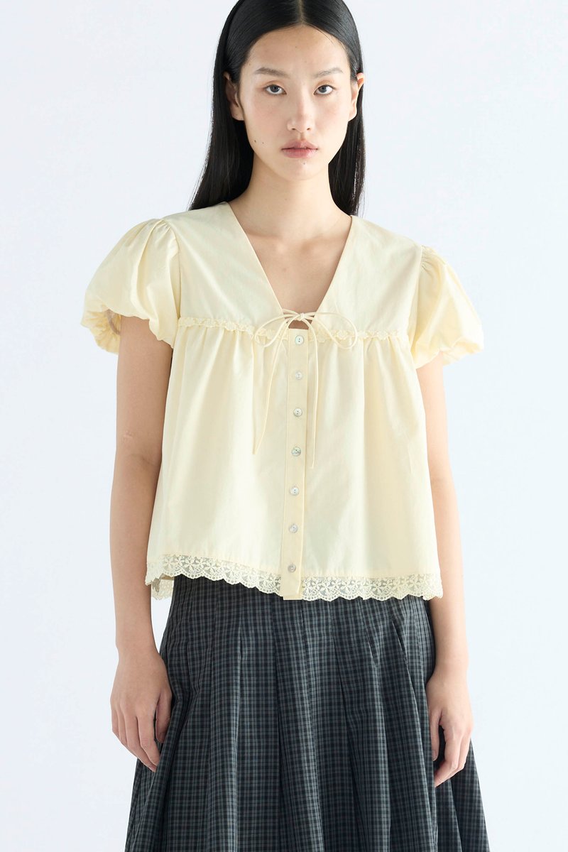 Bea Lace Trim Babydoll Top