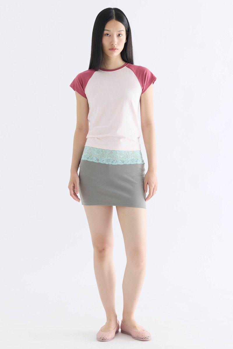 Lace Trim Mini Skirt