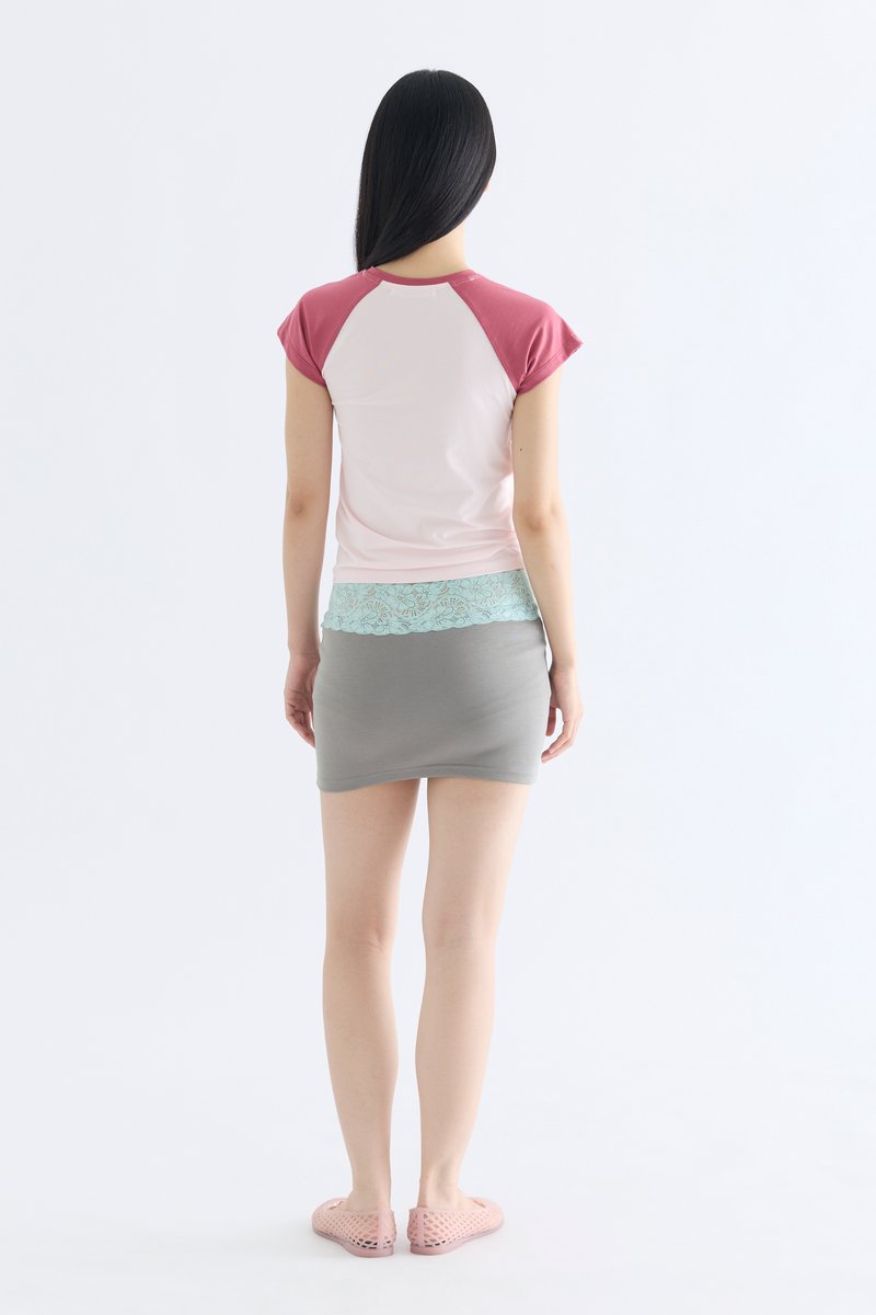 Lace Trim Mini Skirt