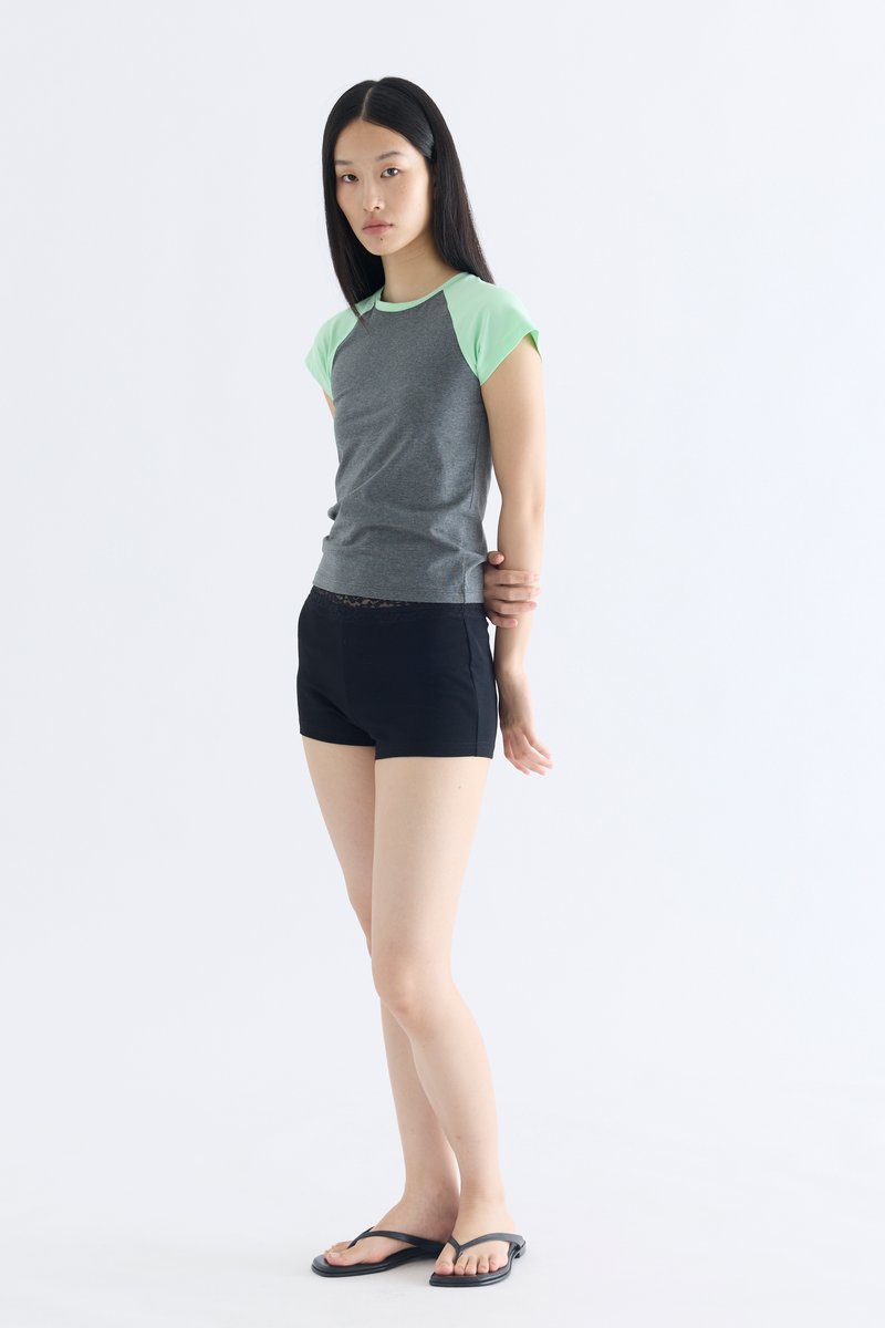 Lace Trim Micro Shorts
