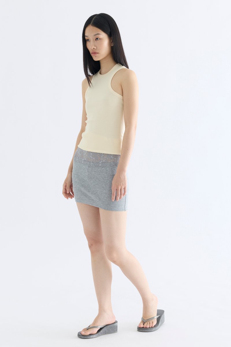 Lace Trim Mini Skirt