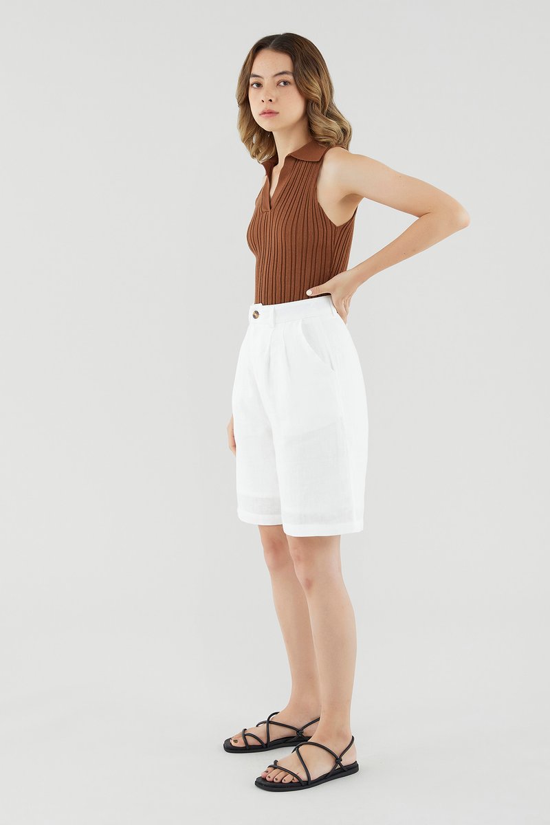 Yamina Linen Longline Shorts