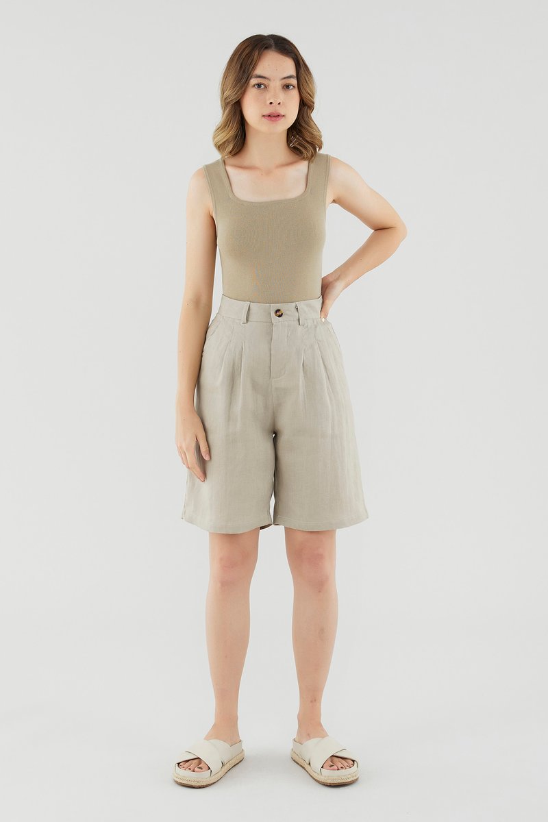 Yamina Linen Longline Shorts
