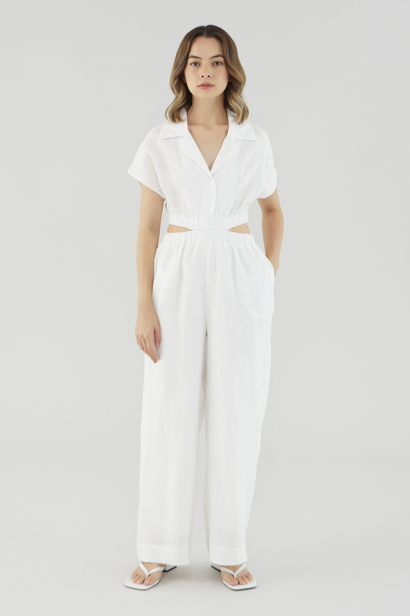 White deals linen jumper